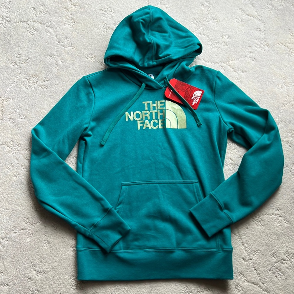 NWT Teal The North Face Metallic Logo in Center Sweatshirt Hoodie, Small